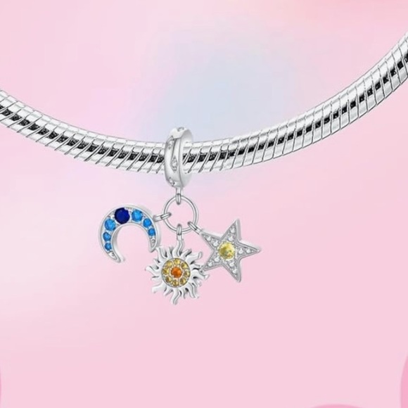 Sterling silver sun moon and stars charm for your Pandora bracelet - Picture 2 of 3